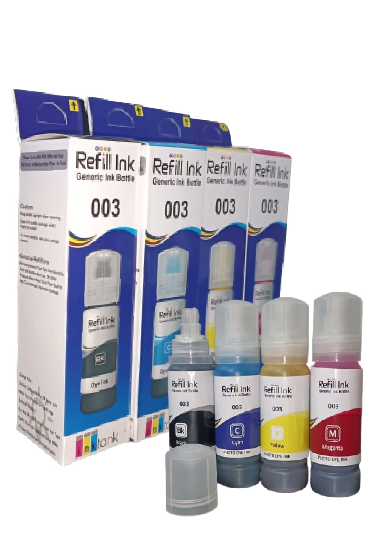 Refill Dye Ink Set Compatible 003 Compatible for Epson Ink Bottle L3110, L3150, L5190, L1110, L4150, L6170, L4160, L6190, L6160