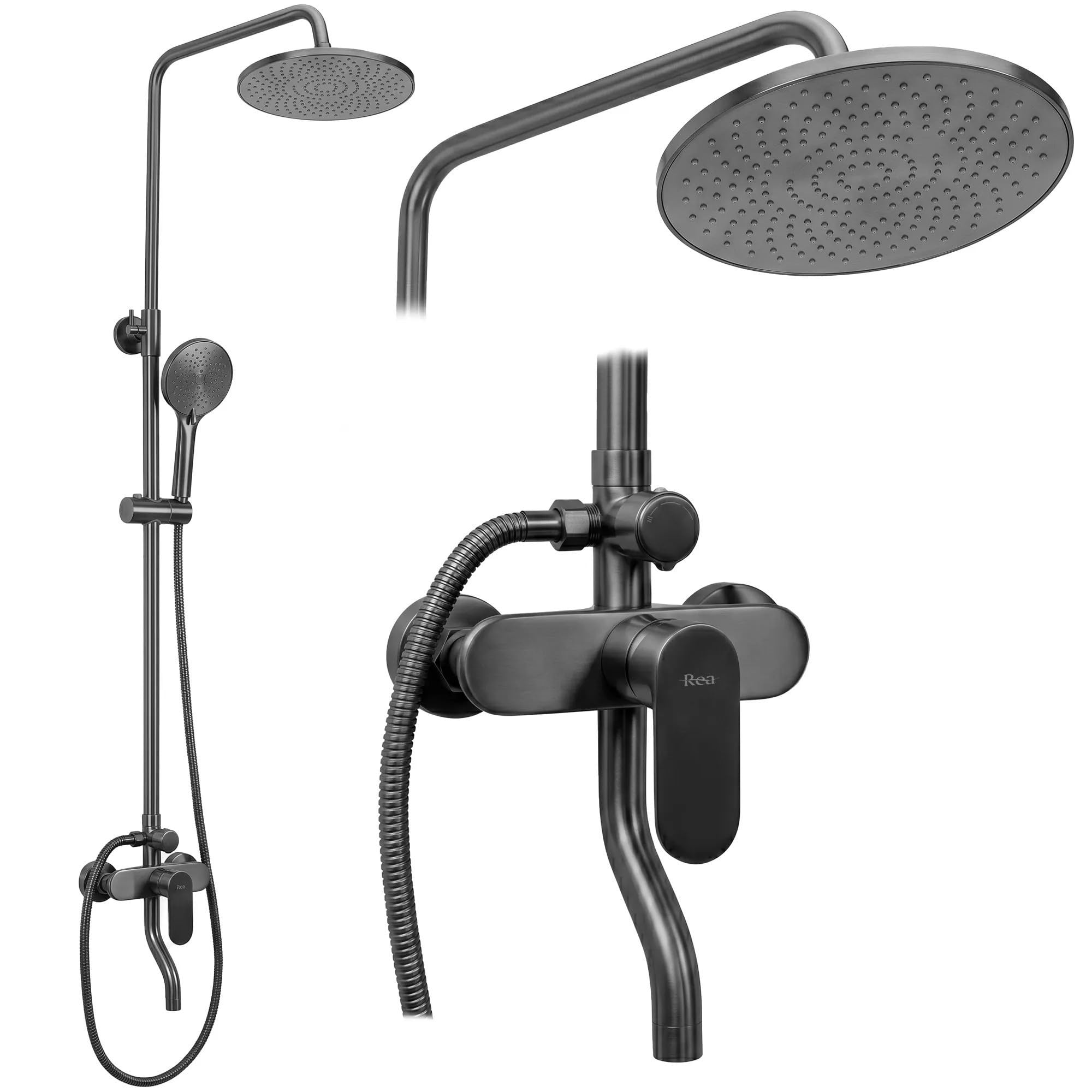 Rea Titanium - Drop Shower Set Brass Abs 15 X 15 X 145 Cm
