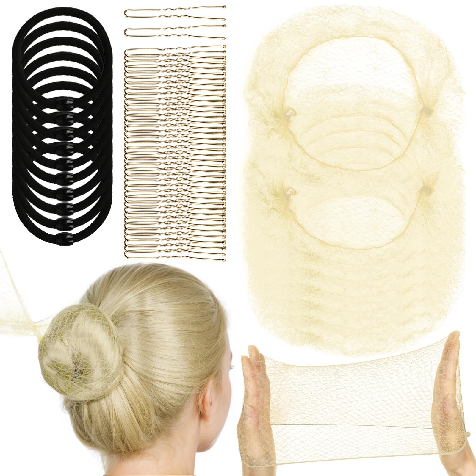YGDZ Invisible Ballet Hair Bun Makers, 40pcs Hair Accessories for Women and Girls (50cm Beige) Beige 50cm