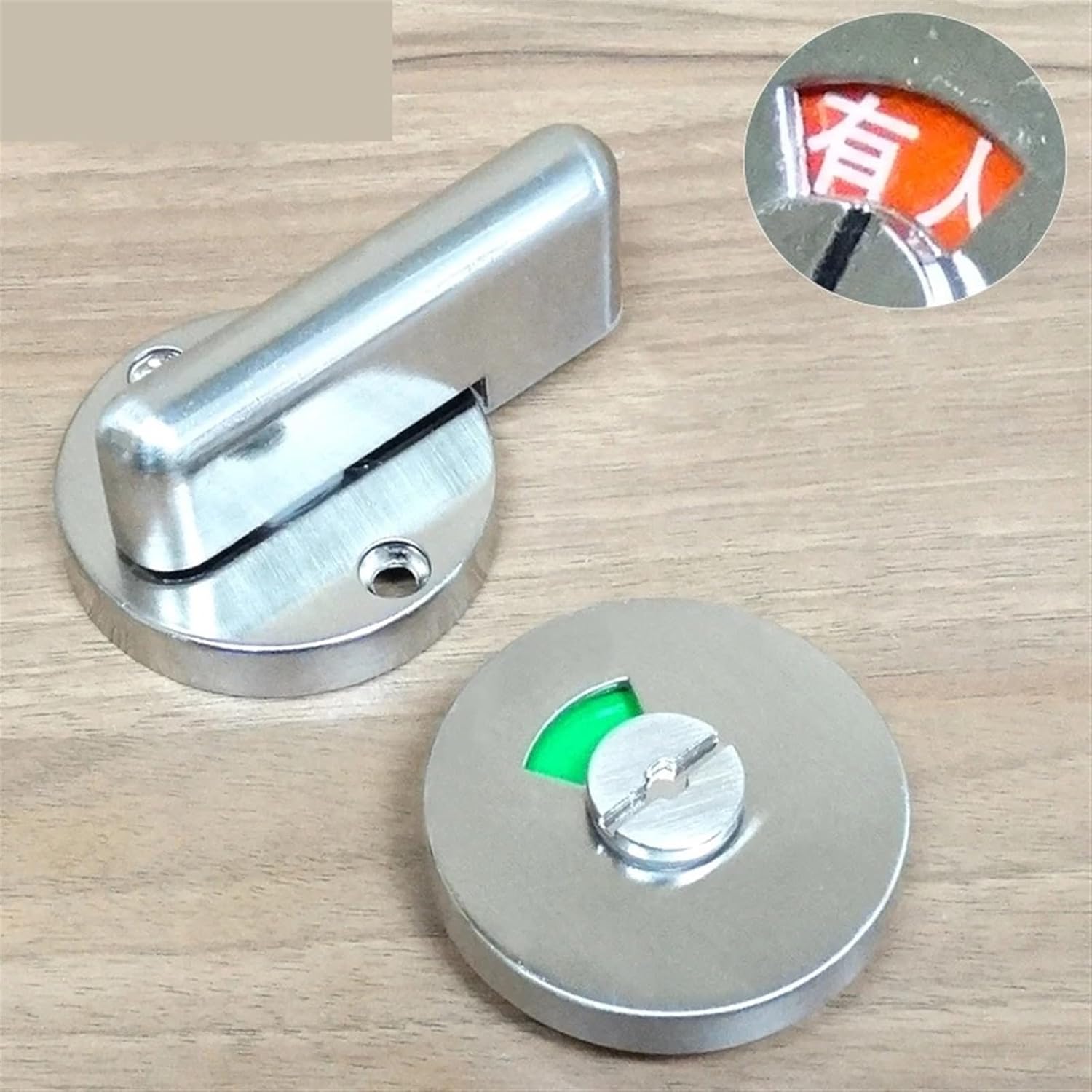Stainless WC Toilet Handle Door Lock with Red Or Green Lel for Bathroom Accessory Public Place MA100 A 1Pcs