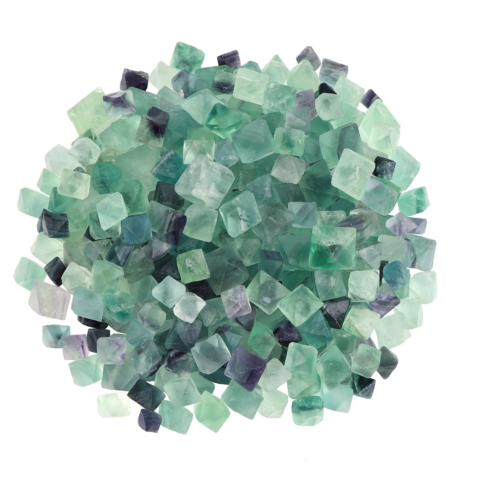 Natural Fluorite Rough Stone,Rhombus Crystal Quartz Point for Tumbling,Cabbing, 0.8-1.5 inch,0.5pound (About 230 Gram)