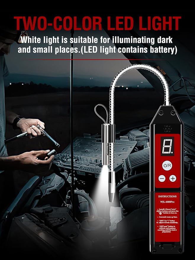 Detector de Fugas de Refrigerante WJL-6000PRO con Luz UV y LED miniatura 6