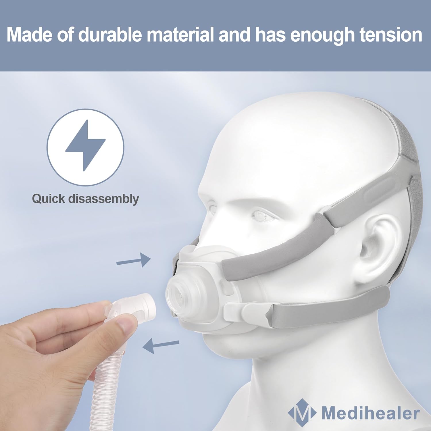 2 Packs QuietAir Elbow Tube for Airfit F40,Including 2 Short Tube 2 Elbow and 2 QuietAir Vent,Great Value CPAP Supplies by Medihealer - Image 3