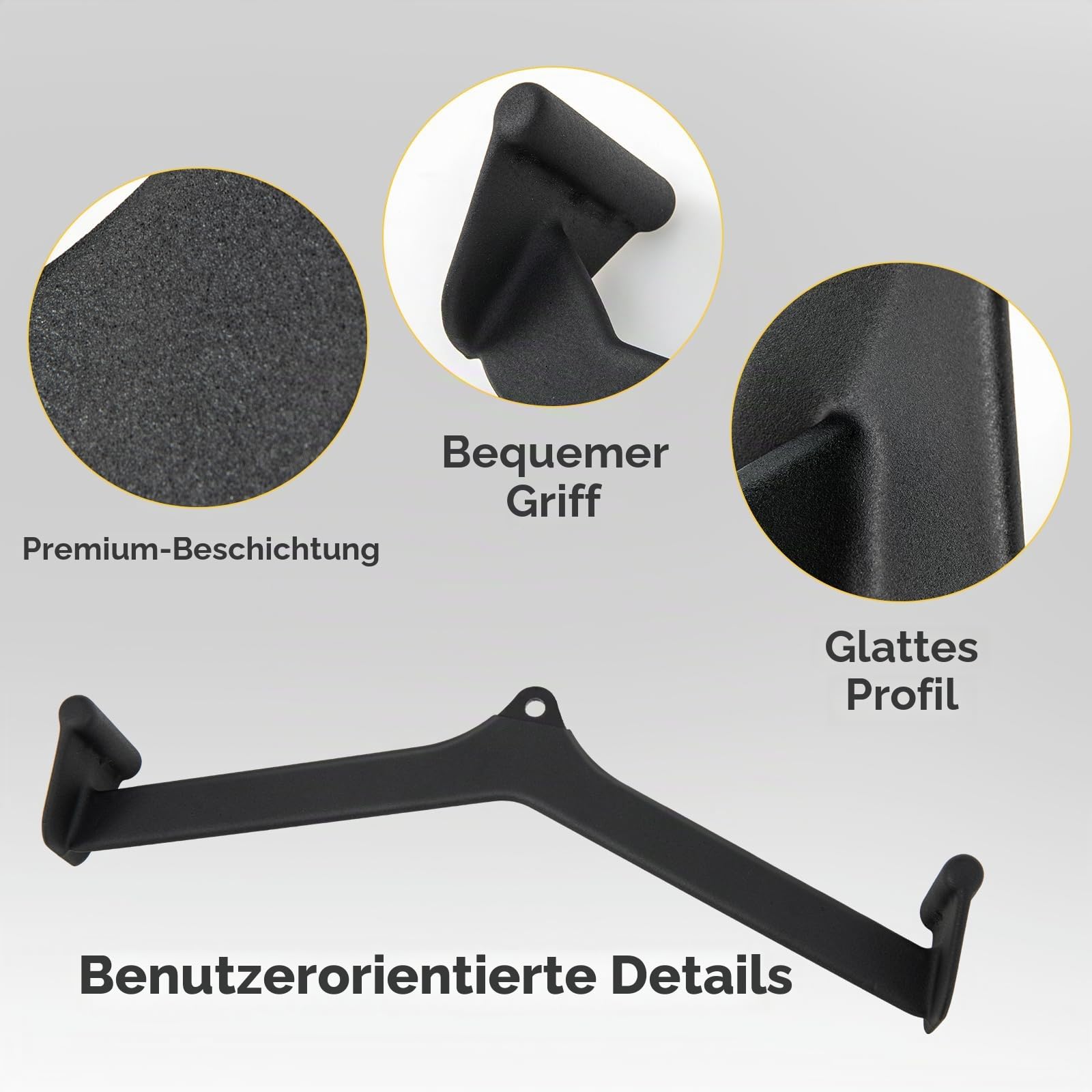 KOMFOTTEU 5-teiliges Rudergriff Set, Kabelmaschine Griffe mit Gummi LAT für Rückenkrafttraing, V Form Pull-Down Kabelzuggriff , Handgriff Latzuggriff für Bizeps & Trizeps Training