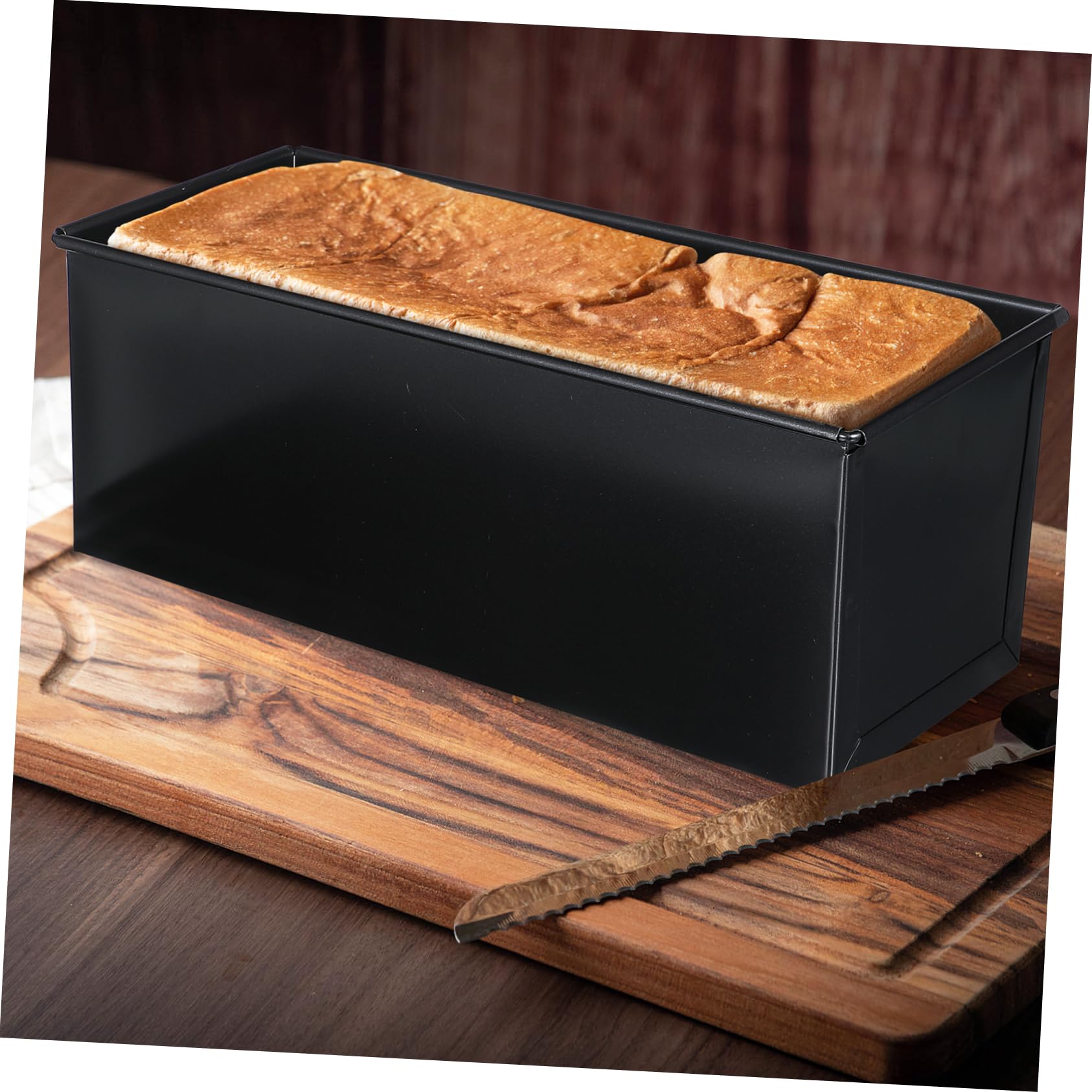 HEMOTON Molde Pan Con Tapa Molde Para Pan De Antiadherente De Acero Inoxidable Bandeja Para Hornear Y Tostadas Diseño Con Ventilación Para Hogar Y Panadería