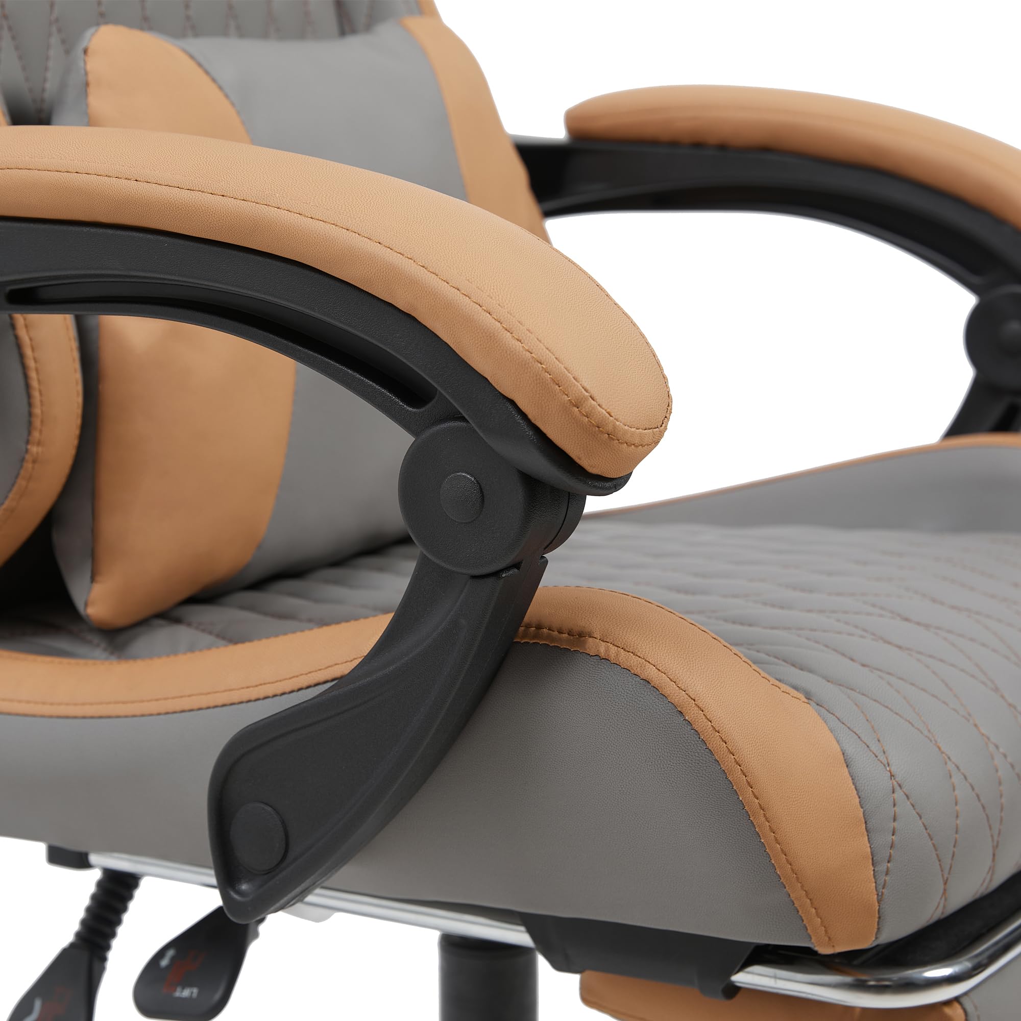 Silla de gaming ergonómica con soporte lumbar, cojín cervical y reposapiés, silla giratoria de altura ajustable con respaldo reclinable para oficina en casa, oficina y transmisión en vivo