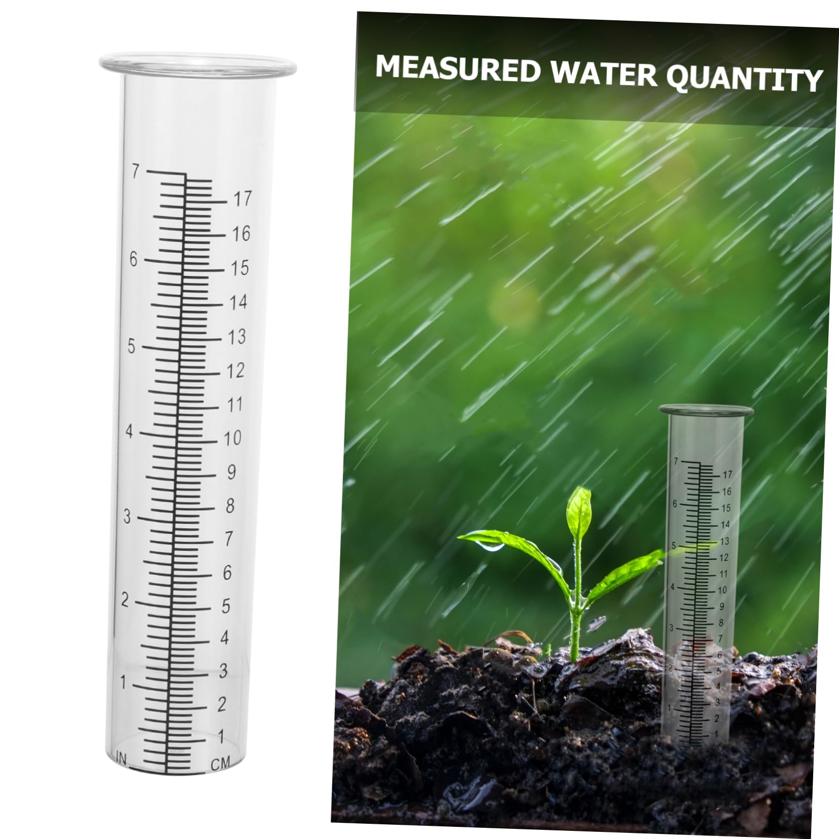Levemolo 2pcs Rain Glass Clear Rain Gauge Rain Gauge Tube Rain Gauge with Clear Scale Garden Supplies Round Shape Rain Gauge Round Shaped Rain Measuring Tube Rain Gauge Outdoor re - usable