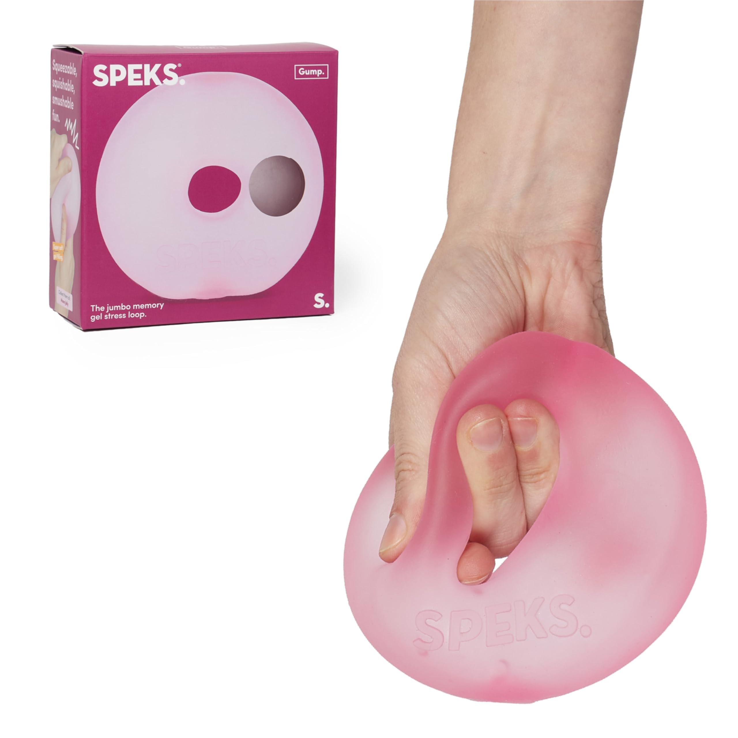 Gump Jumbo Loop Gel-Filled Stress Ball, Pink, Large 1 Loop