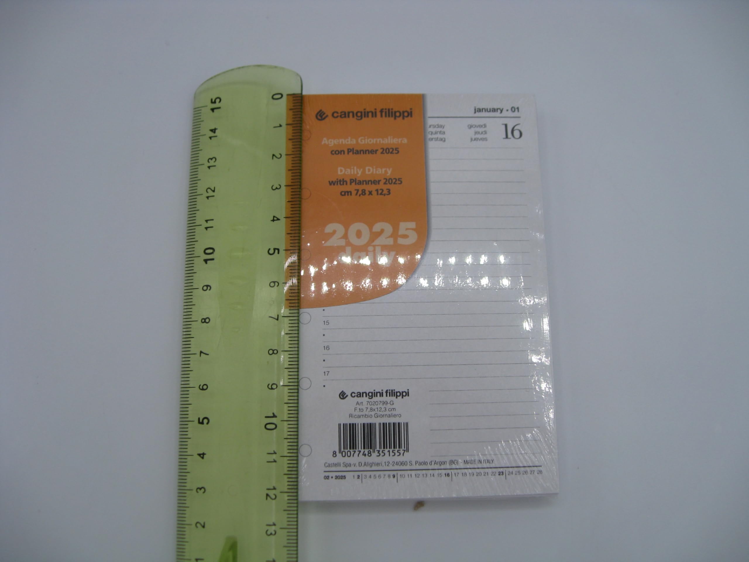 Ricambio Agenda Settimanale Nazareno Gabrielli 2025 - 7.8x12.3 Cm, Con Planner Mensile | Per Organizer