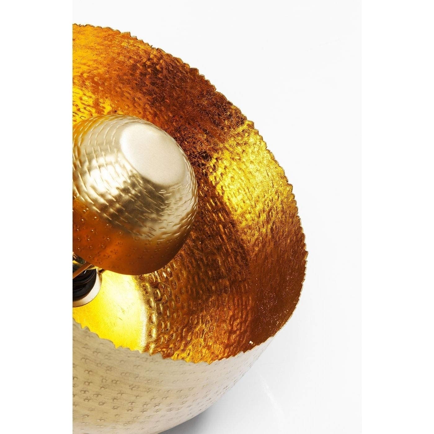 Kare Design Lampada Da Pavimento Apollon, Oro, Ø28Cm, Piantana Color Oro Opaco, Lunghezza Filo 200Cm, Superficie Martellata, Lampadina Non Inclusa