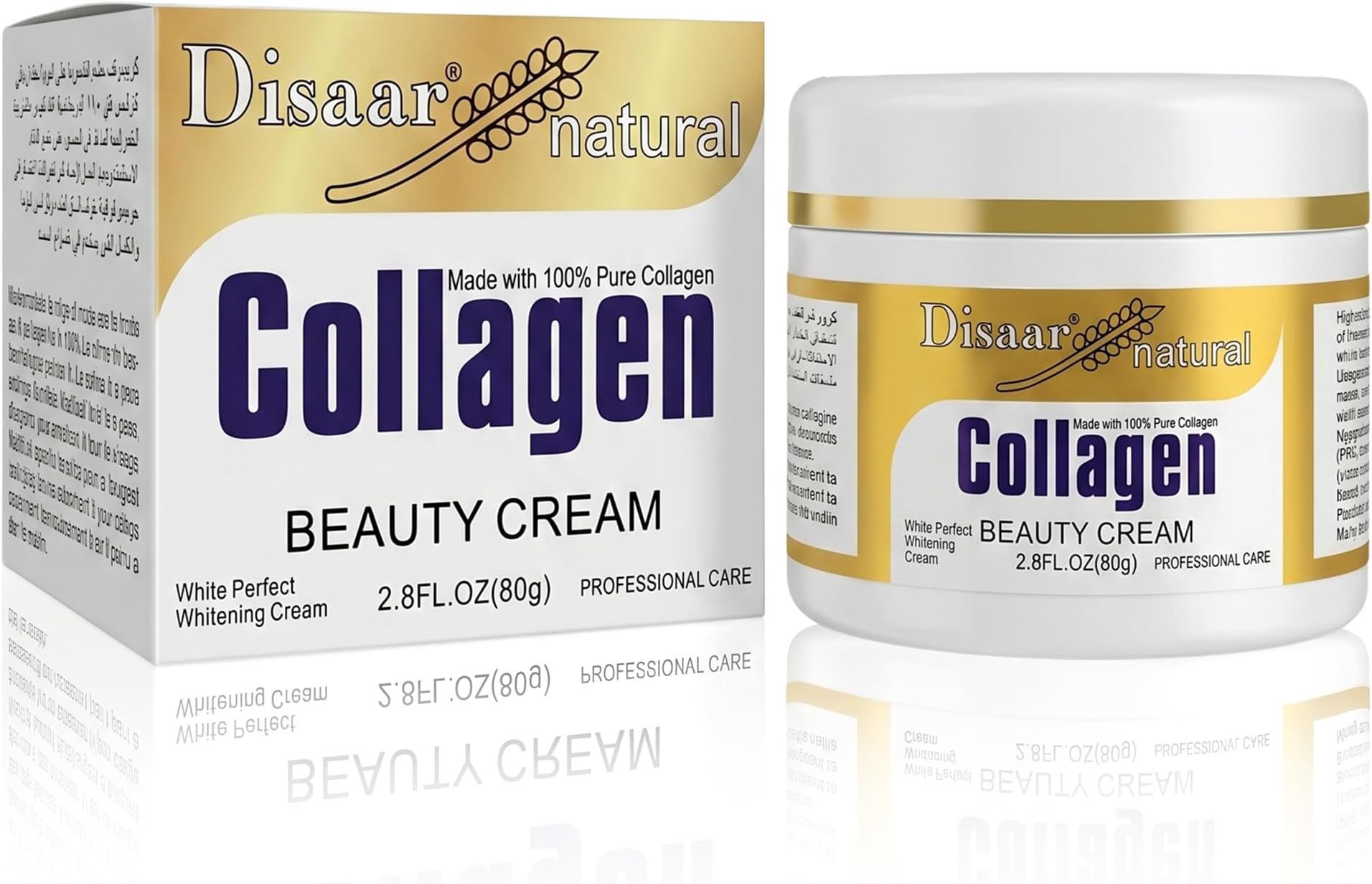 DISAAR Collagen Beauty Cream Forehead Neck Lines Smile Wrinkles Facial Spots Dry Skin Weak Muscules Improve Your Face 80g