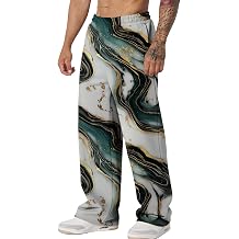 Men's Casual Wide Legs Baggy Sweatpants Graphic Print Pants Fashion Streetwear Elastic Waist Loose Joggers with Pocket