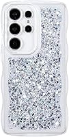 Vista 63 de ZTOFERA Funda protectora para Samsung Galaxy A14 4G/5G de 6.6", ondulada, con brillantina de estrella, poliuretano termoplástico transparente, suave