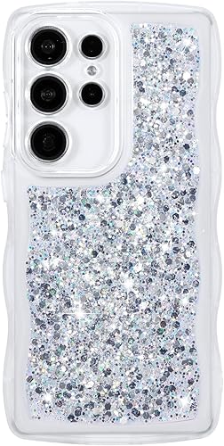 Miniatura 63 de ZTOFERA Funda protectora para Samsung Galaxy A14 4G/5G de 6.6", ondulada, con brillantina de estrella, poliuretano termoplástico transparente, suave