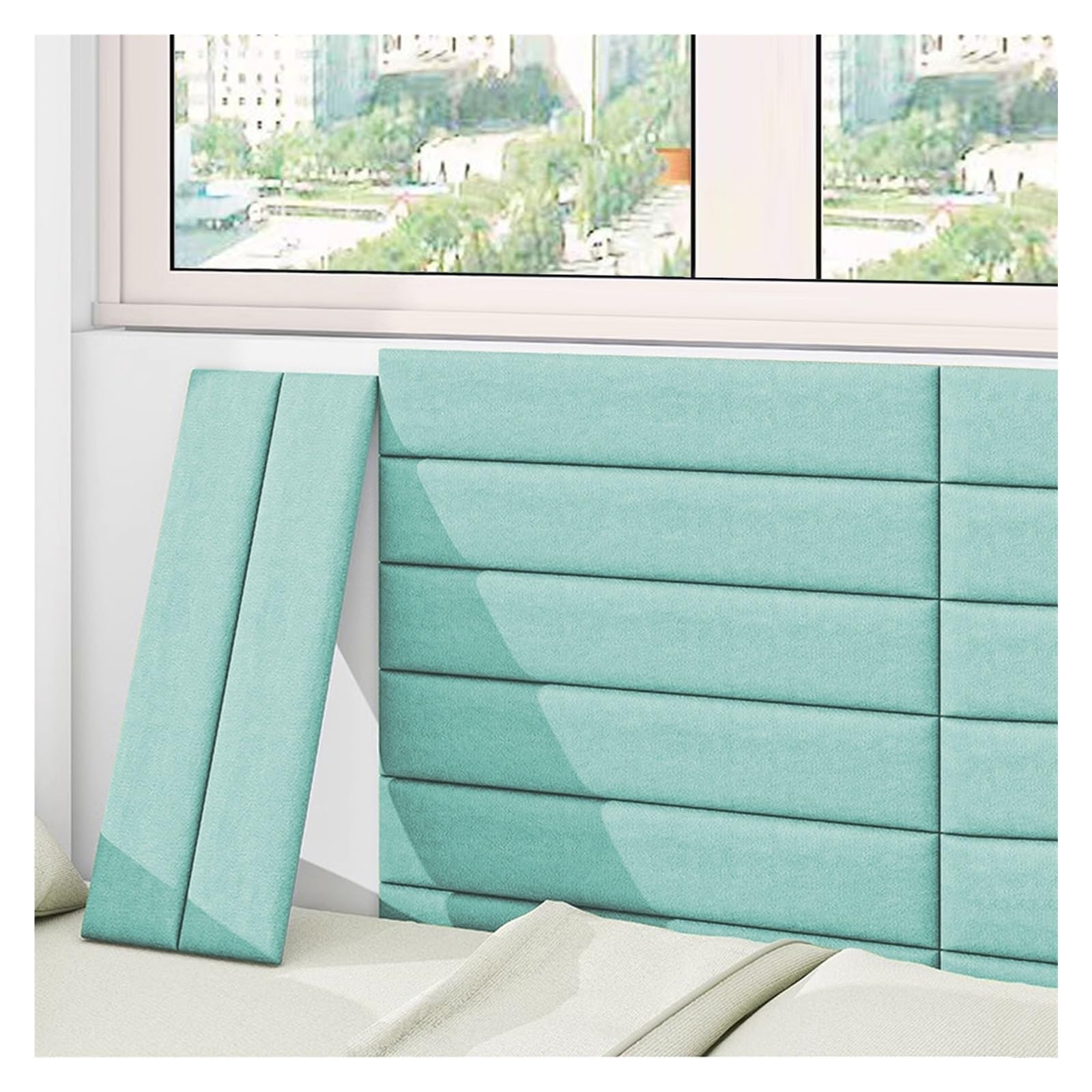 Panneaux de tête de lit autocollants pour éviter les chocs au lit, mousse de protection murale