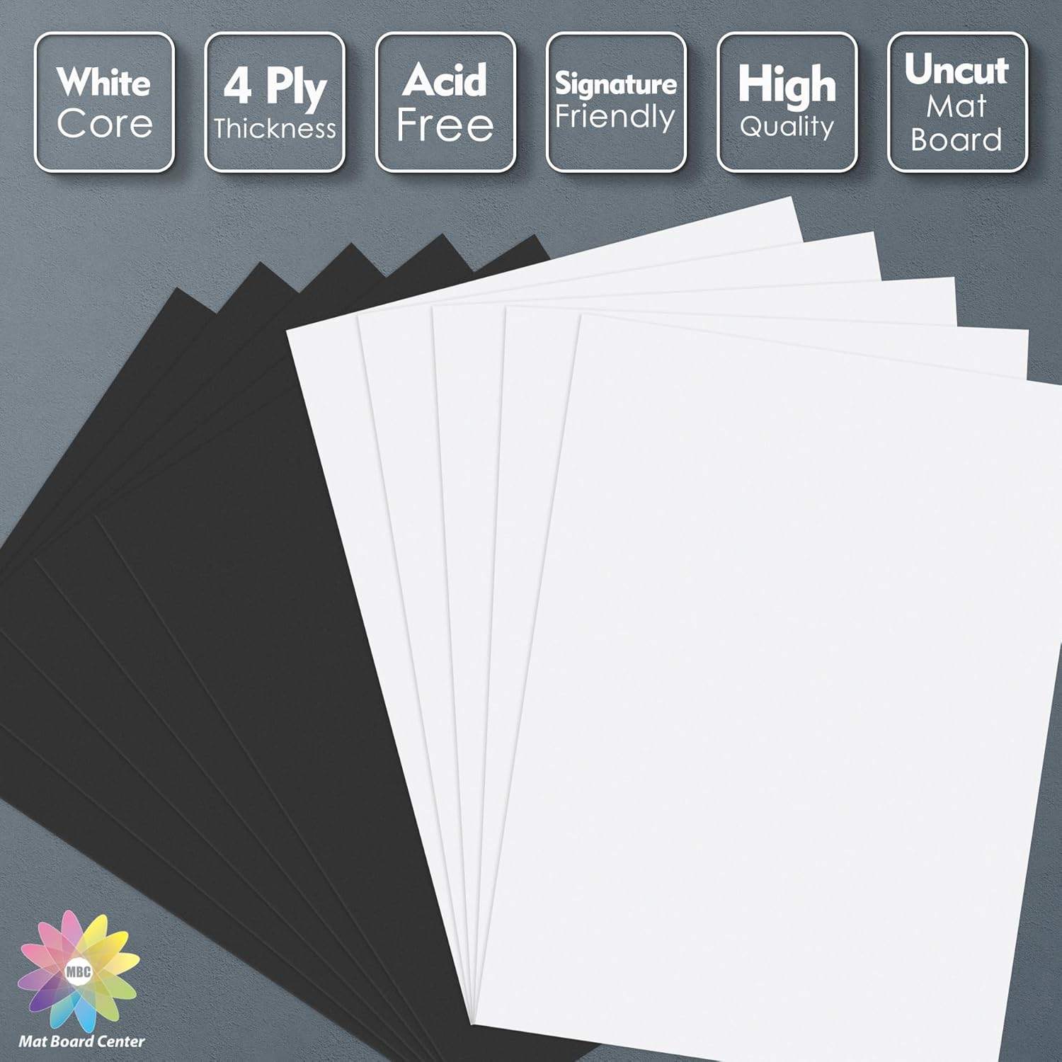 Mat Board Center, Pack of 10 11x17 Uncut Matte Boards, White and Black Backing Mat Boards for Prints, Frames, Photos, Crafts - Image 3