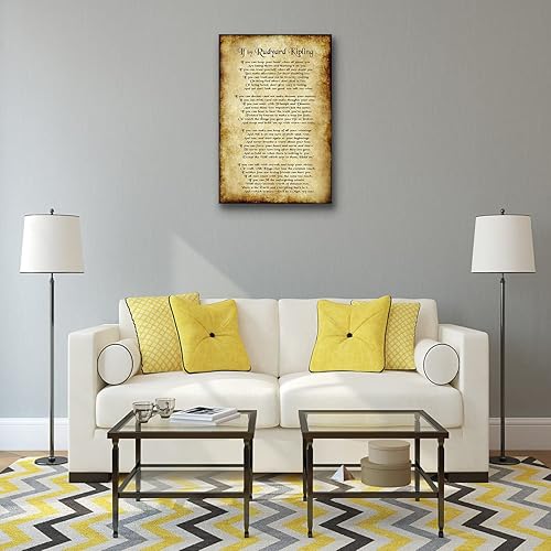 Miniatura 5 de Rudyard - Póster de poema moderno enmarcado motivacional para pared, lienzo retro, con citas inspiradoras, imagen vertical para dormitorio,