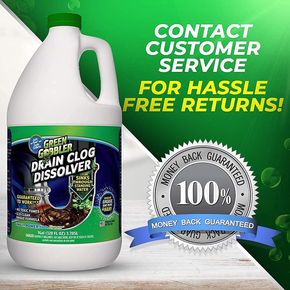 Buy Green Gobbler Liquid Clog Remover Toilet Clog Remover Dissolve Hair Grease From Clogged Toilets Sinks And Drains Drain Opener Works Within Minutes 1 Gallon Online In Indonesia B06vw7m34f