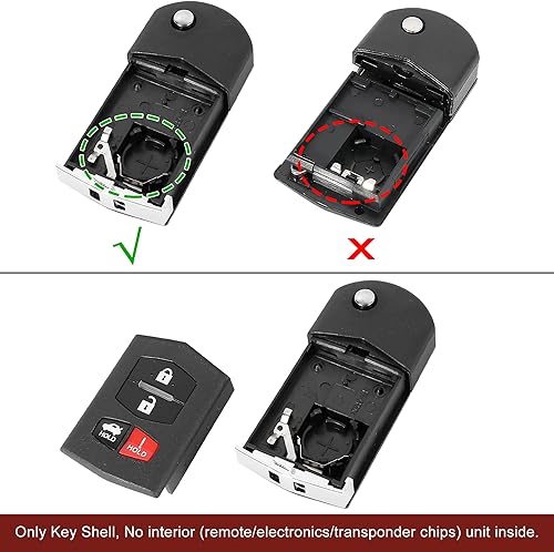 Miniatura 4 de uxcell Nuevo Smart Remote Flip Key Fob Shell Case 4 Botón para Mazda 3 5 RX-8 CX-7 CX-9 2007-2010