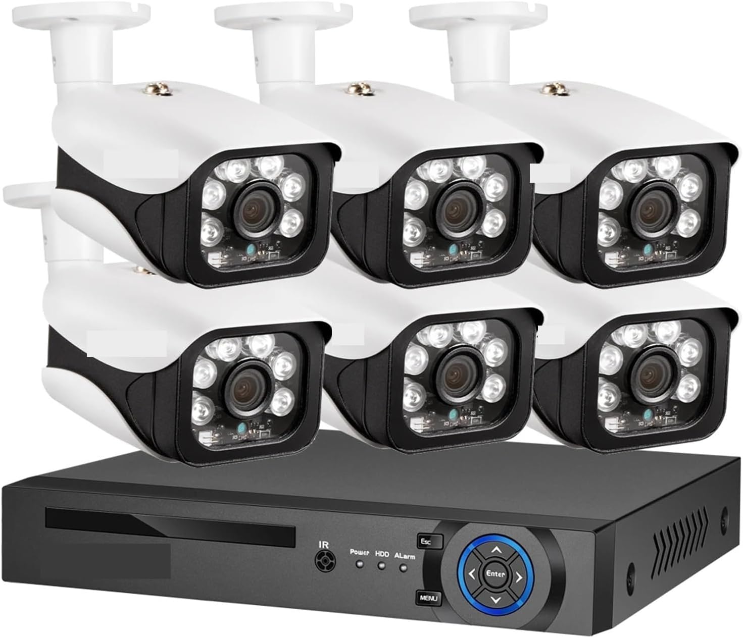 8MP Security Camera System 4K POE NVR Outdoor Video Surveillance Kit Home IP CCTV Camera Set(None,8CH NVR and 6 Camera)