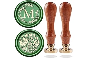 Initial Letter Alphabet M Wax Seal Stamp, Wicker Eucalyptus Initial M Sealing Wax Stamp