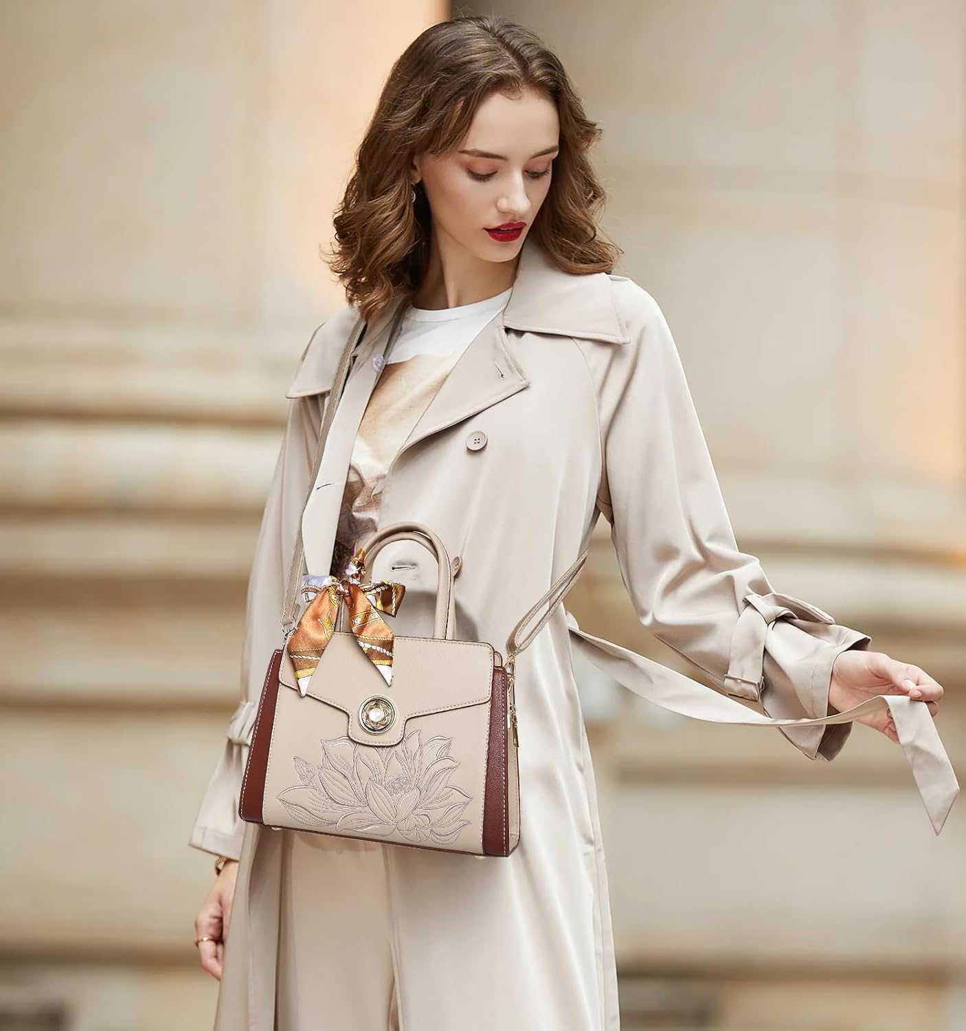 FOXLOVER Medium Tote Bag for Women Designer Vintage Satchel Handbags Top-handle Purses - Image 2