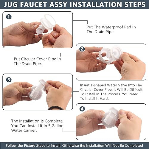 Miniatura 4 de Grifo para jarra de agua de 5 galones, conjunto de grifo de repuesto para jarra de agua. Compatible con el modelo de portador de agua Coleman de 5