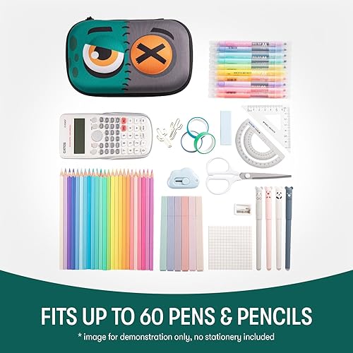 Miniatura 4 de ZIPIT Caja de lápices Zombie para niños, estuche de lápices divertido de gran capacidad para la escuela, caja organizadora de papelería
