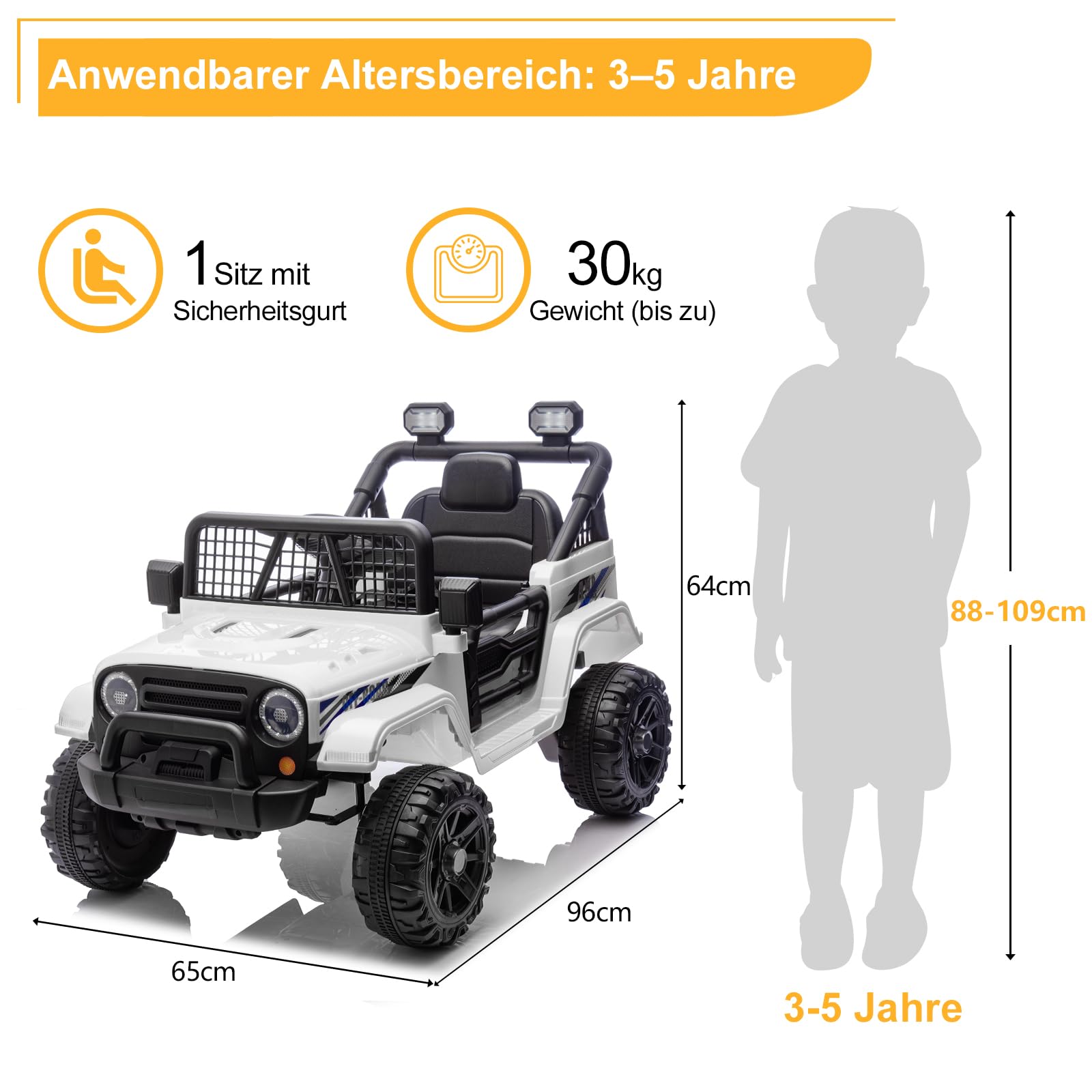 LALAHO Auto elettrica per bambini da 12 V, con telecomando da 2,4 GHz, colore bianco | Controllo genitori per un uso sicuro da parte dei bambini piccoli