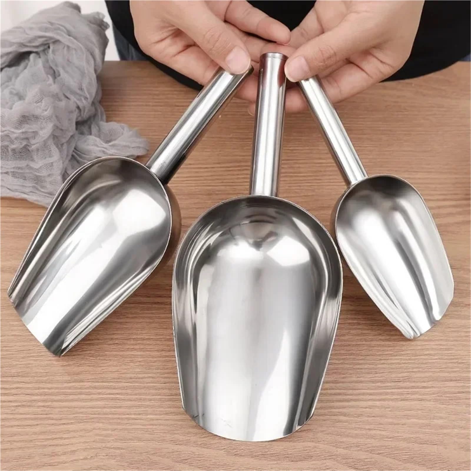 2 jeux (6 pièces) de pelles à glace en acier inoxydable Pour Cuisines