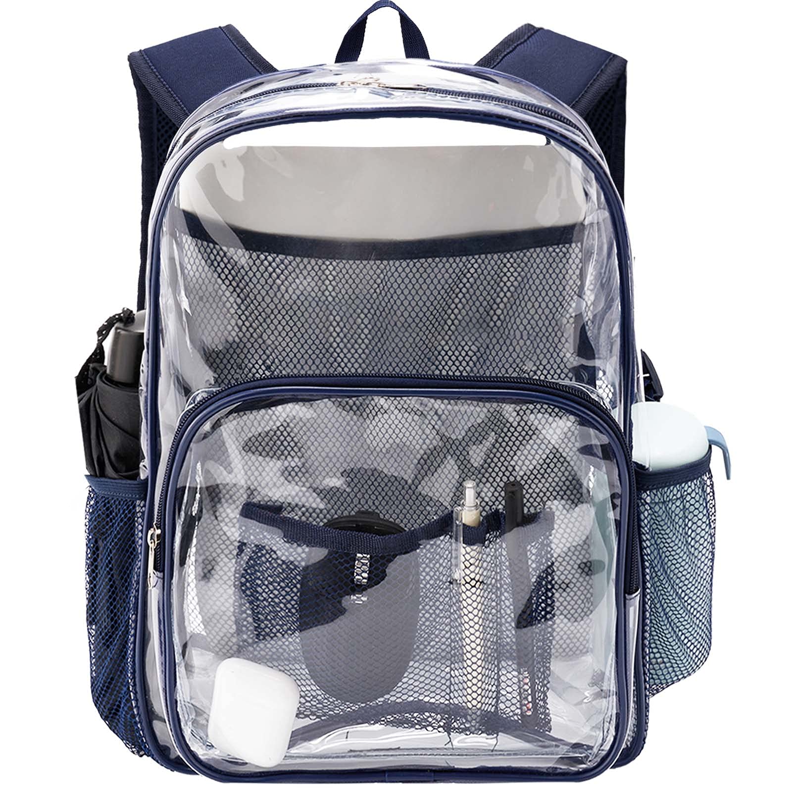 BAJNOKOU Clear Backpack Heavy Duty Pvc Bookbag for School - See Through Transparent Stadium Approved Backpacks for Women Concert Sport Venues Work