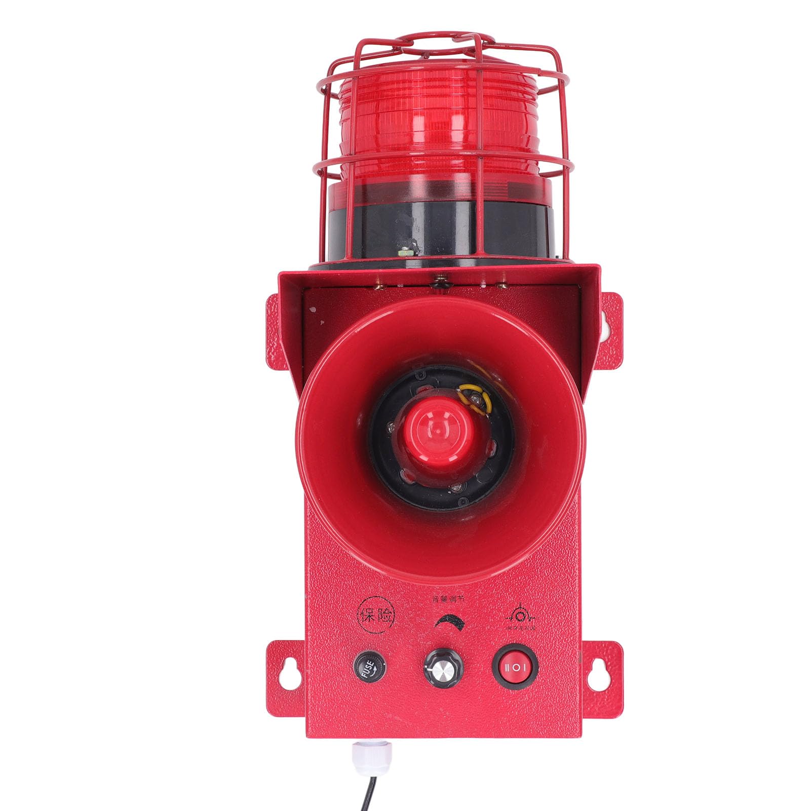 Sirena de Alarma Industrial, Volumen Ajustable de 0 a 130 DB con 3 Sonidos de Alarma y Luz Estroboscópica LED, Resistente Al Agua IP65 para Minería, Obras de Construcción y (DC24V)