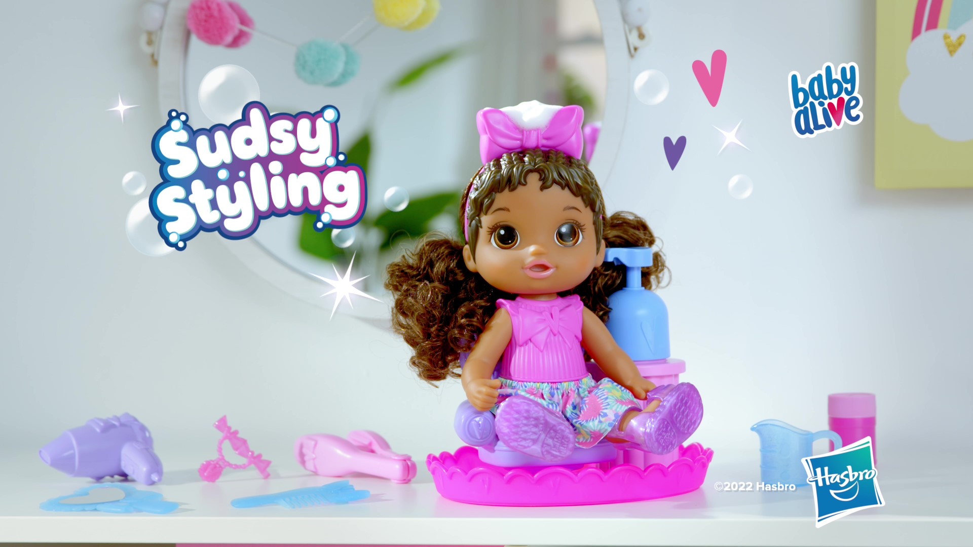 Amazon.com: Baby Alive Sudsy Styling Doll, Black Hair, Includes 12