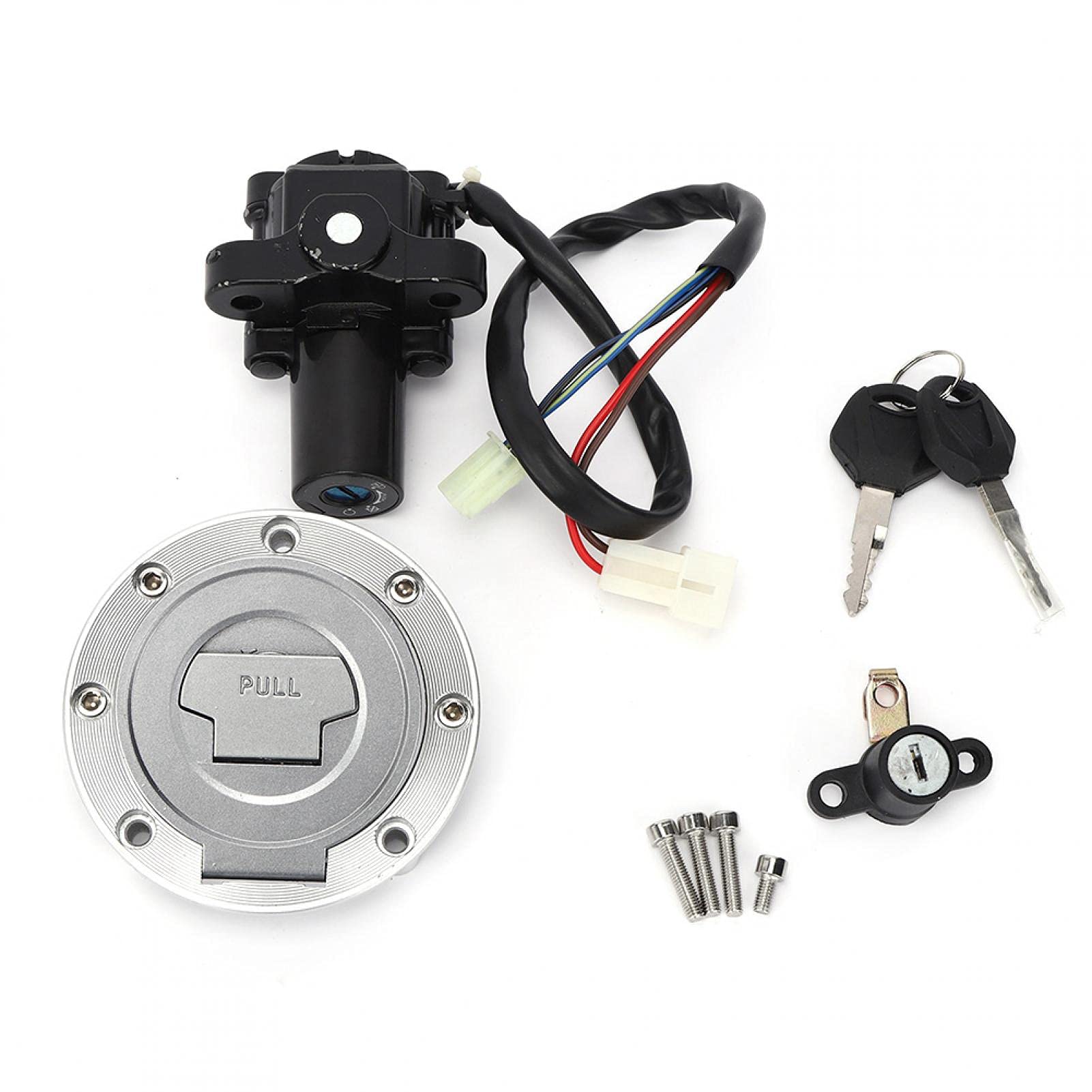 Ensemble de clés de verrouillage de siège de bouchon de gaz de carburant de commutateur d'allumage adapté pour YZF R6/YZF R1/FZ6/FZ09/FZ6R serrure fz6 Commutateur d'allu