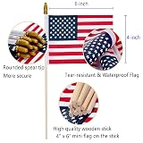 100 małych amerykańskich flag na patyku, 10 x 15 cm, flagi w zestawie