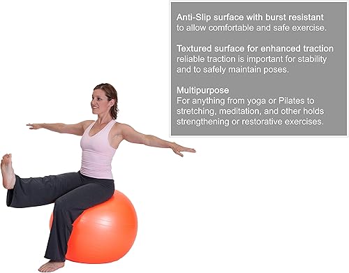 Miniatura 3 de Pelota de ejercicio Duraform (21.7-33.5in) - Pelota de yoga Duraform, estabilidad resistente a estallidos, equilibrio y pilates soporta 600 libras,