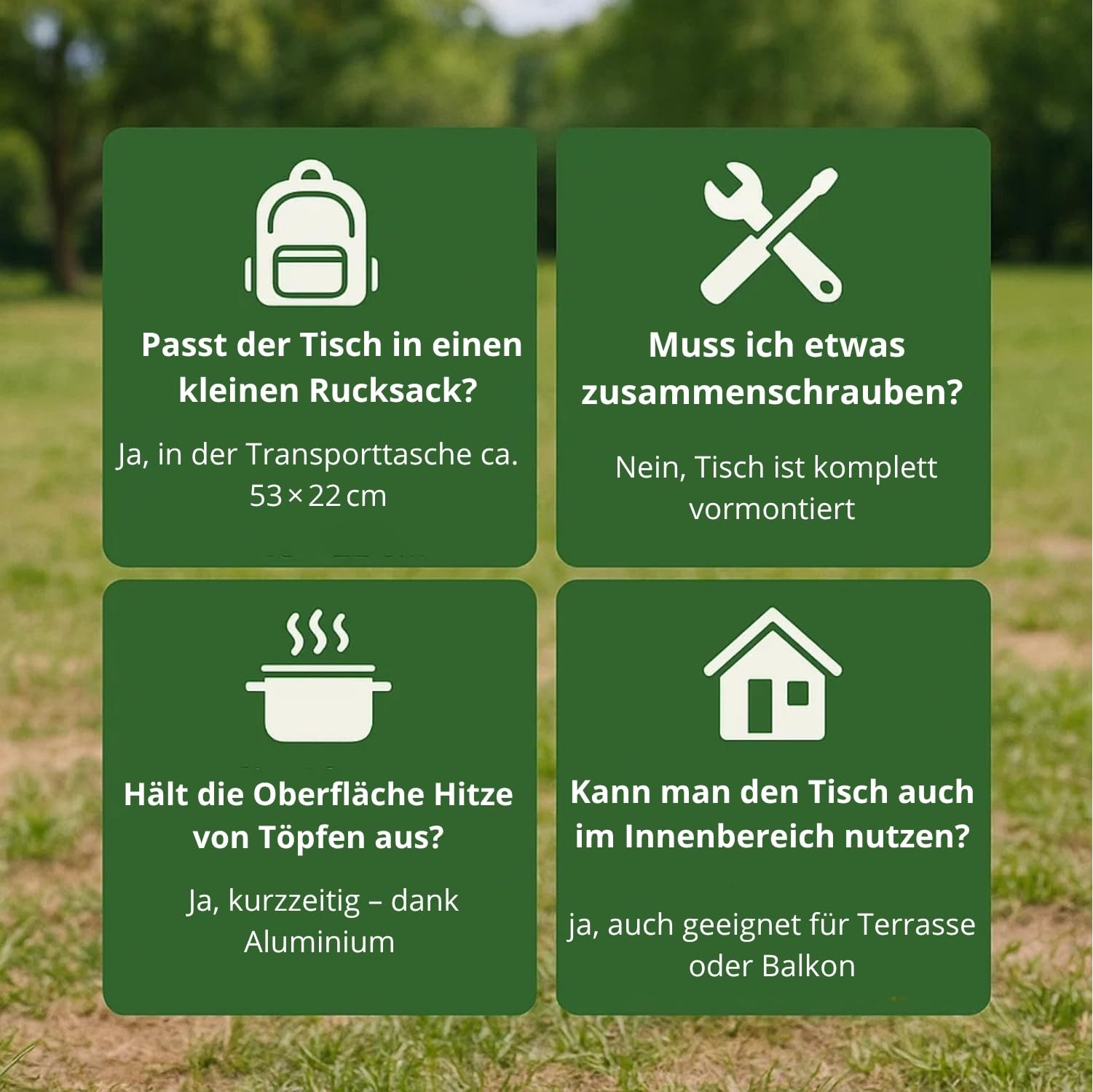 BigDean Kleiner Campingtisch faltbar Ultraleicht Kleiner Klapptisch - Campingtisch klein Camping Tisch Klapptisch klein