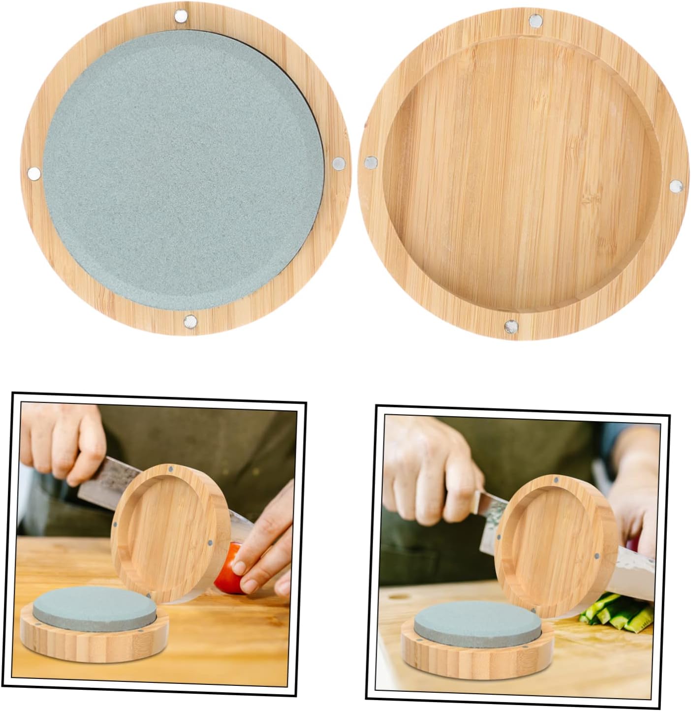 Mikikit 4pcs Gardening Knife Sharpening Stones Axe Knife Whetstone Sharpener for Garden Tools