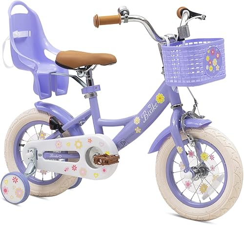 Miniatura 11 de Girls Bike with Basket for Toddlers and Kids Aged 3-14 Years Old, 12 14 16 18 Inch with Training Wheels & Doll Seat, 20 Inch with Kickstand & Rear