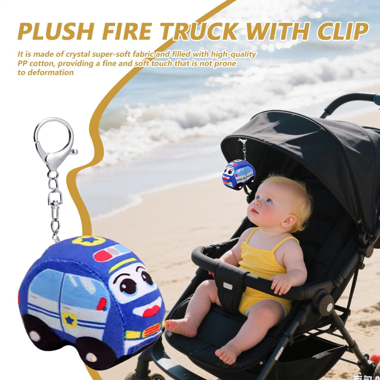 Niedlicher Plüsch Schlüsselanhänger | Feuerwehrauto Stofftier | Schlüsselanhänger,Weiches Lernspielzeug Für Handtasche Rucksack Kinderzimmer Haus Wohnung Outdoor