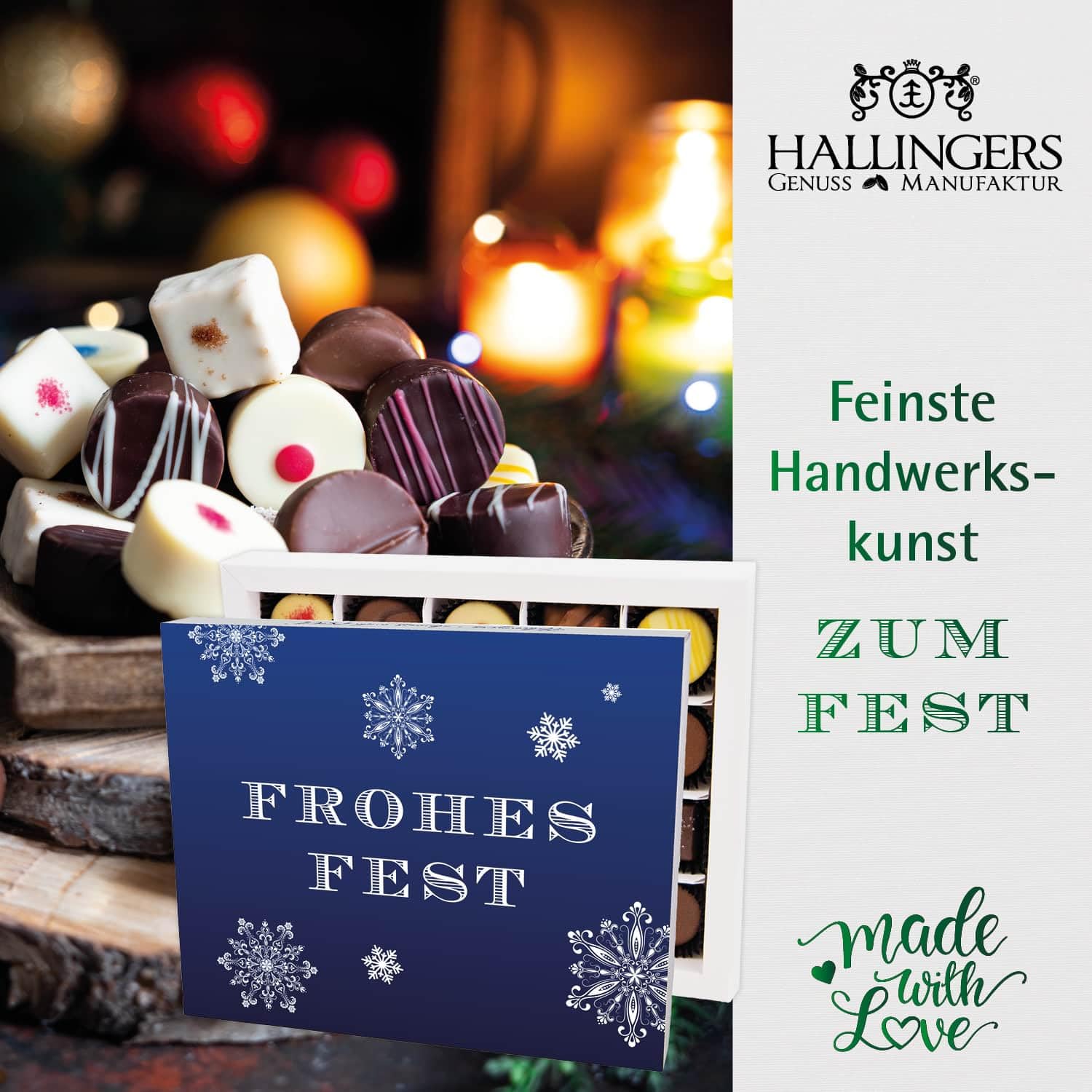 Hallingers Genuss Manufaktur Feinkost Weihnachts-Geschenk-Set - XXL-Geschenkkorb "Fröhliche Weihn..." große Selektion Pasta, Lebkuchen, Gewürz Nougat Badesalz Schoki & mehr, Weihnachten für Frauen