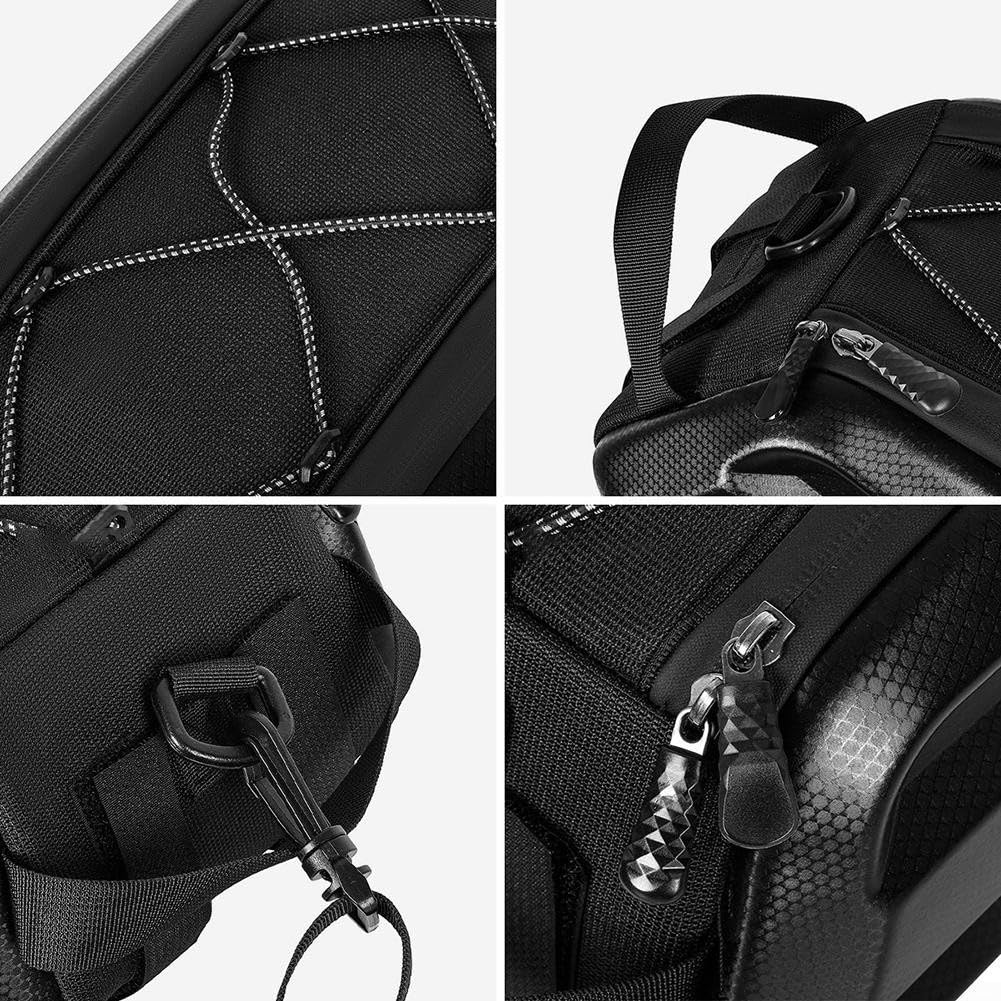 10L PU poliestere borsa portapacchi posteriore per biciclette con grande apertura cerniera interna spaziosa e tracolla rimovibile