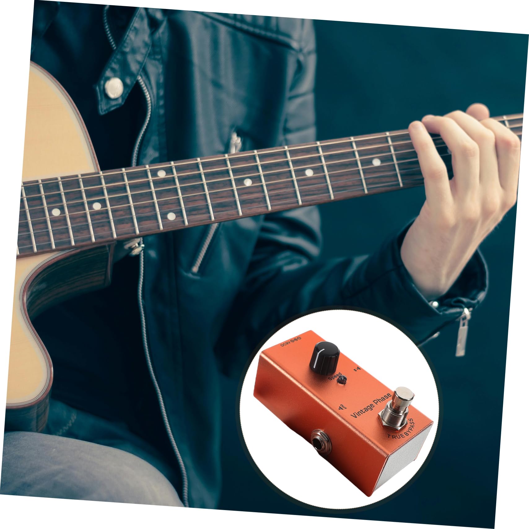 ibasenice Pedale Phaser Retrò per Chitarra con Controllo Avanzato del Rumore Indicatori Facili da Leggere True Bypass per Chiarezza Design Mini Portatile per Concerti e Viaggi Adatto Sia
