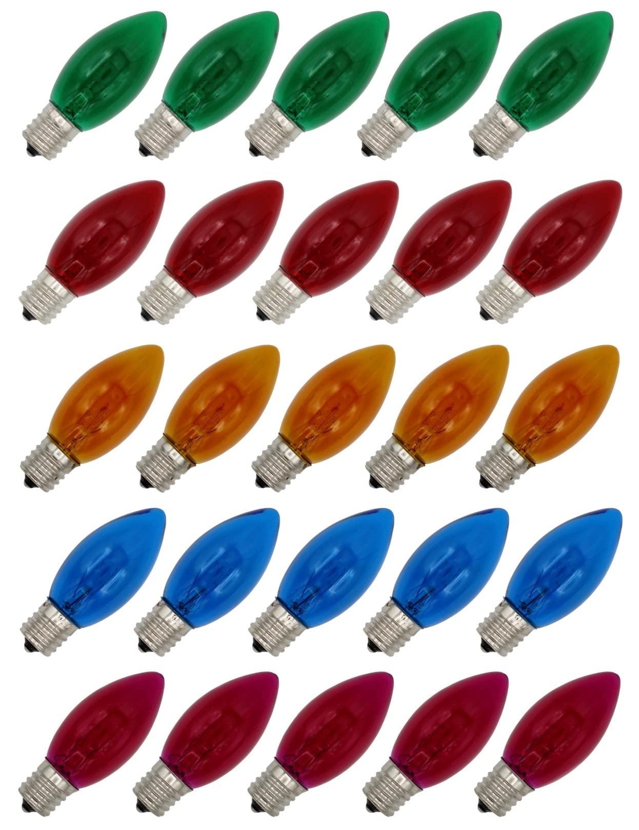 NINE LIGHTS Mini Bob 5.9 美品 Creative Hobbies Pack of 25 C9 Christmas Replacement Light Bulbs