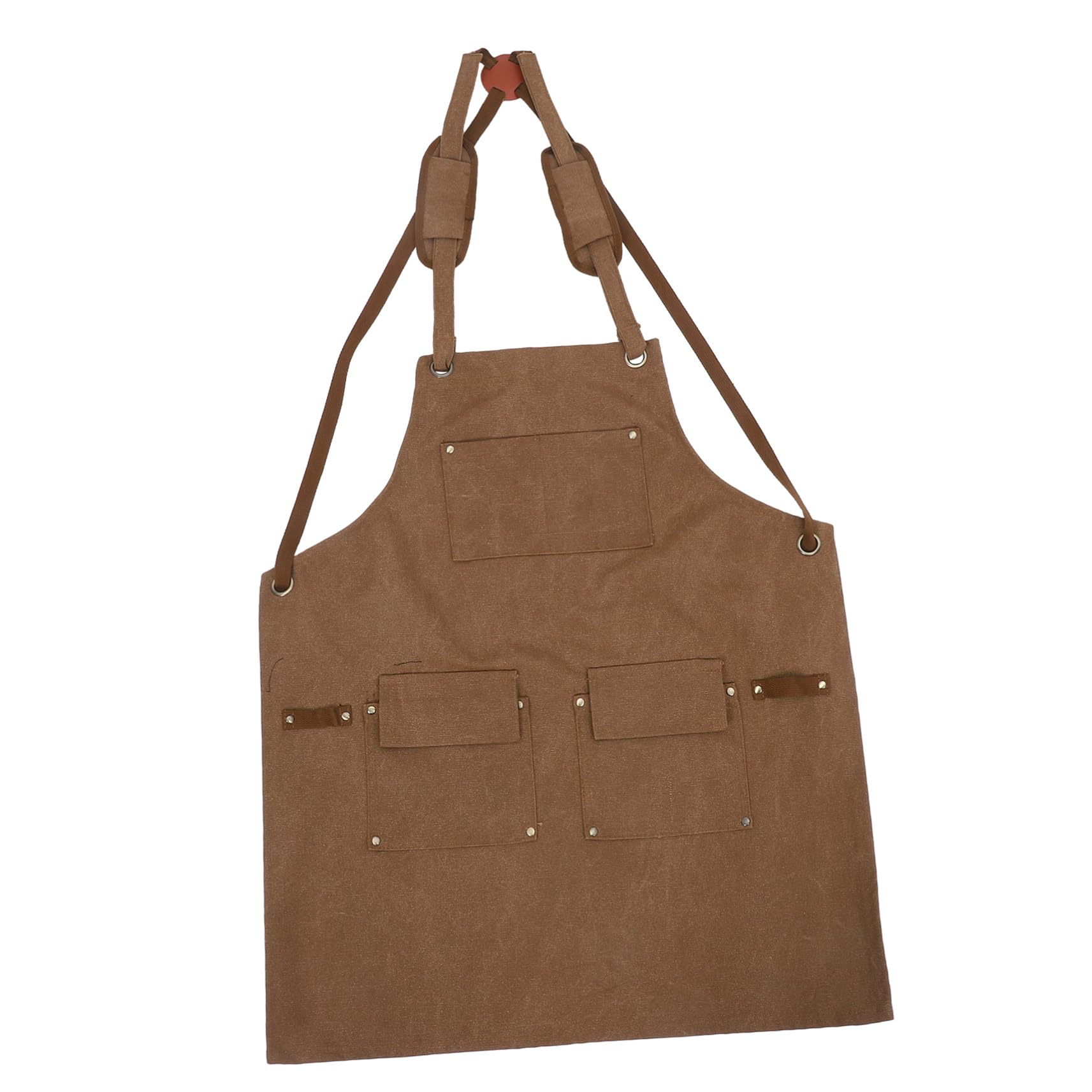 Didiseaon delantal de trabajo con bolsillos mono de trabajo delantal de taller para mujer Light Brown