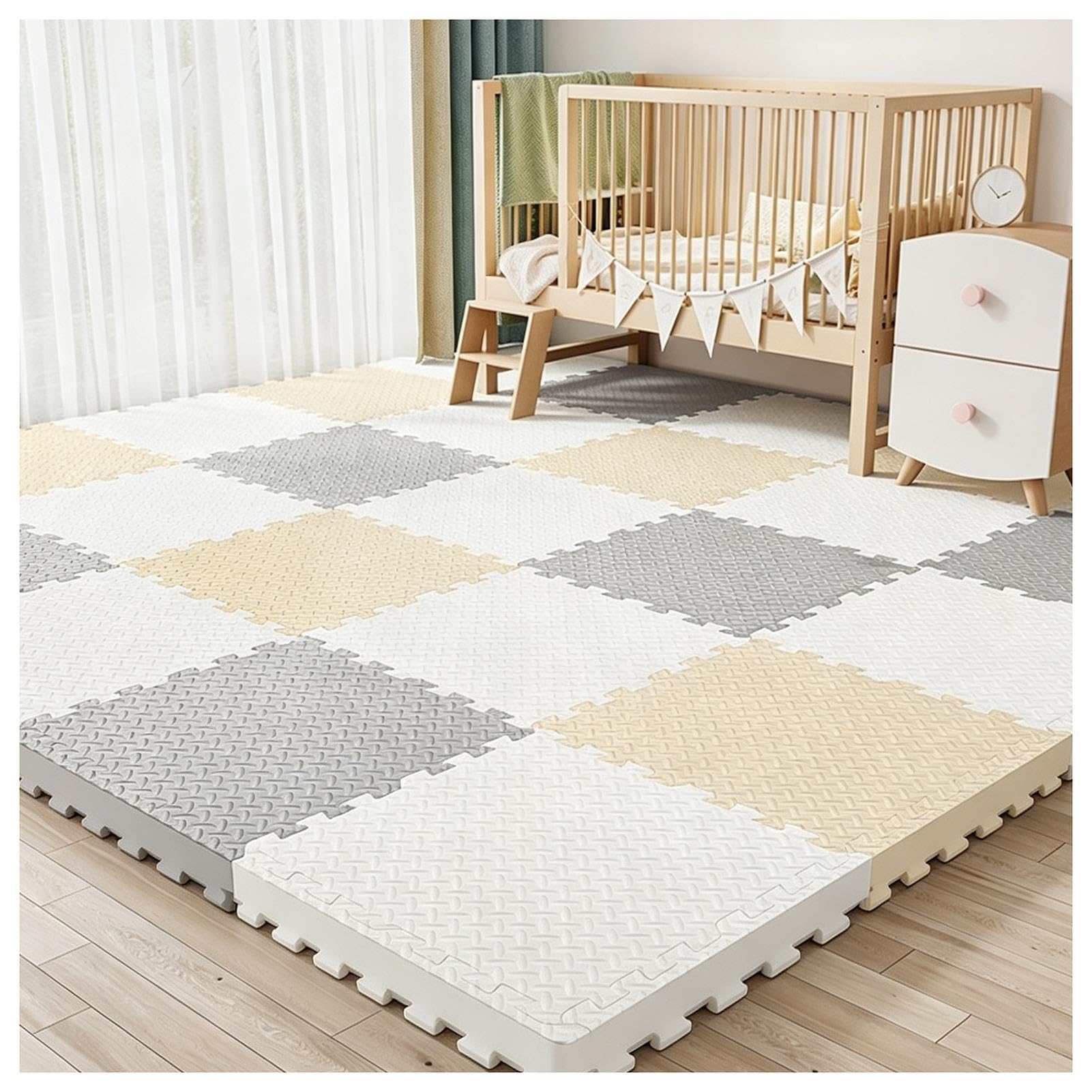 Carrelage de Sol en Mousse Facile à Nettoyer,Tapis de Puzzle 11,8 "x 11,8"
