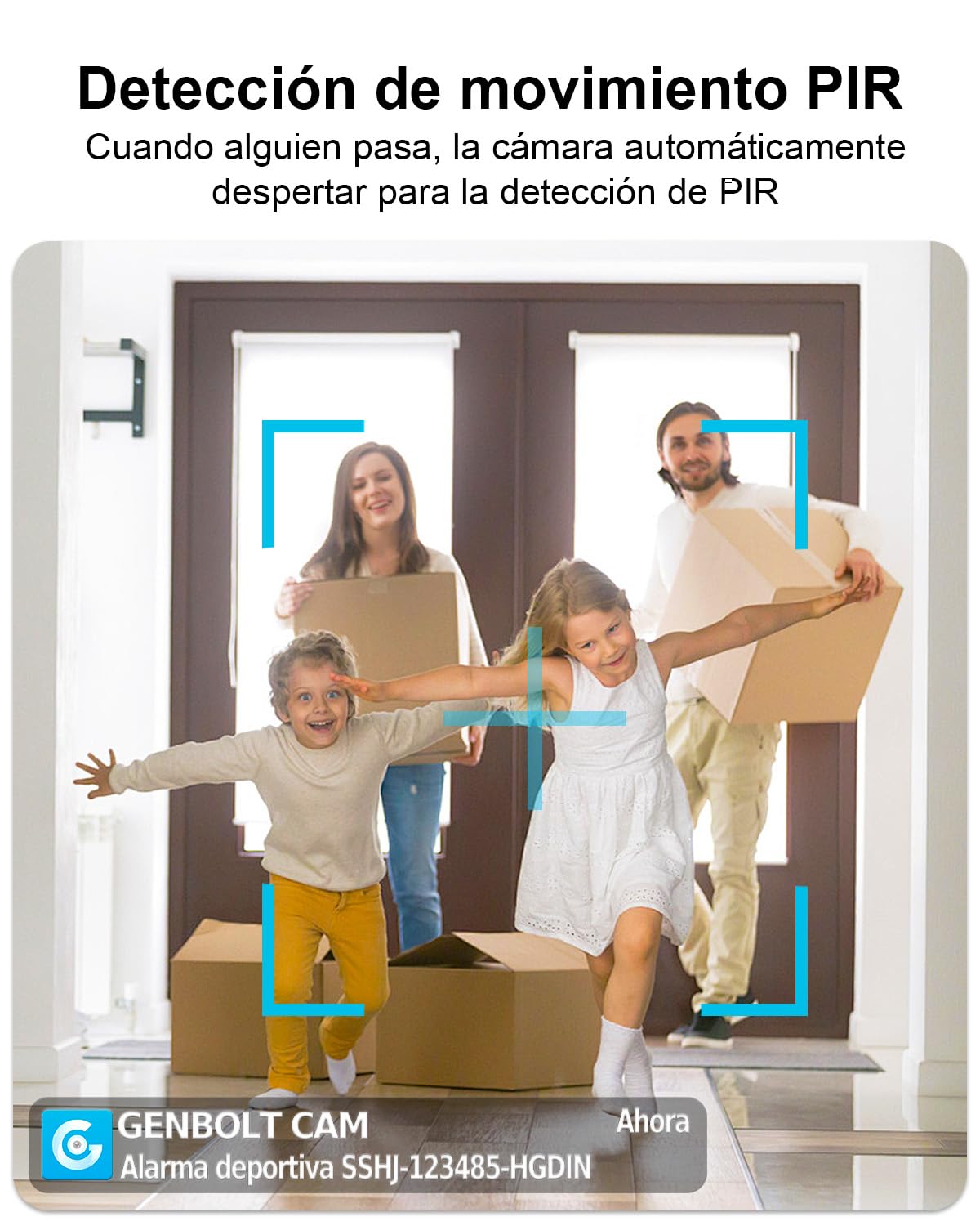 GENBOLT 2K WiFi para Interiores Cámara de Seguridad, cámara para Mascotas | Panorámica e inclinación, alimentada por batería de 5000 mAh, detección PIR