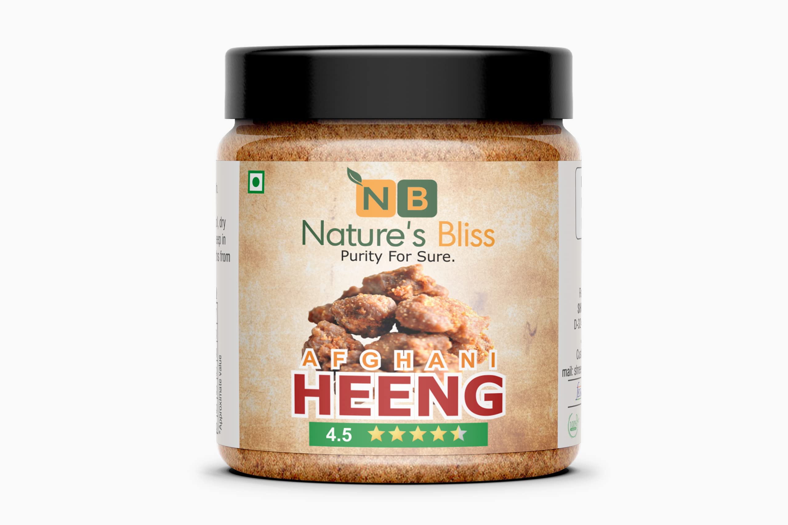 Nature's Bliss Natural Asfoetida/Afgani Hing/Hand Pounded- Heeng- Hing Powder 250g Export Quality