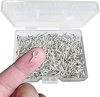 Vista 8 de 300 pines de ojo de tornillo pequeños, 10 ganchos de 0.197 in, mini clavijas de ojo de tornillo para proyectos de arte y manualidades, tornillos