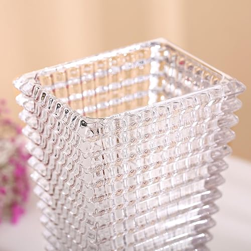 Miniatura 4 de Jarrón de cristal de cristal, florero cuadrado para decoración del hogar, mesa de comedor, sala de estar, centro de mesa, oficina, boda, fiesta de